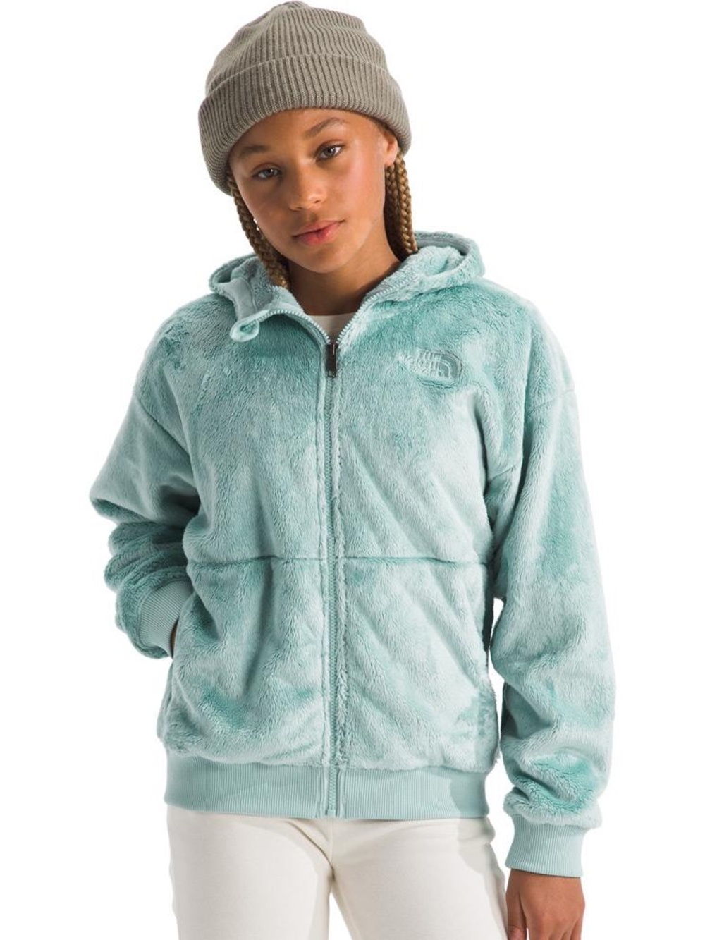 The North Face Kids' Osito Full Zip Fleece Hoodie Jacket - Color Muted Pine